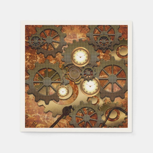 Goldsteampunk Serviette (Vorderseite)