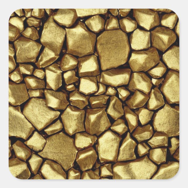 Goldsteine Quadratischer Aufkleber (Vorderseite)