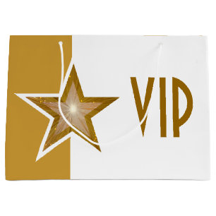 Goldsterndruck VIP-Goldweißes großes Große Geschenktüte