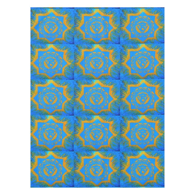 Goldsterne auf blau tischdecke (Vorderseite)