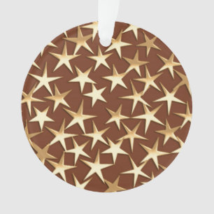 Goldsterne auf Schokoladenbraun Ornament