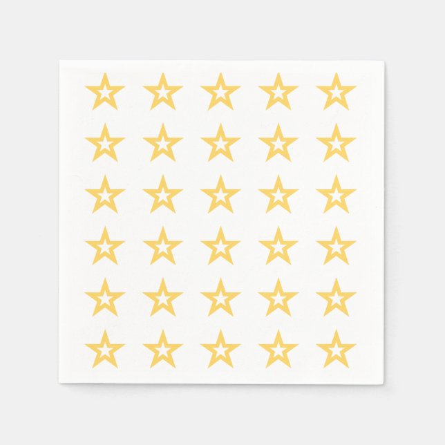 Goldsterne auf Weiß Serviette (Vorderseite)