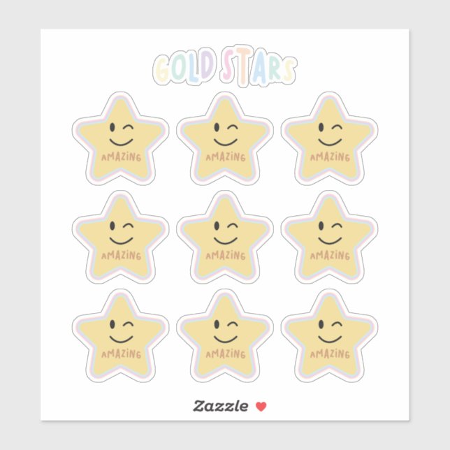 Goldsterne Aufkleber (Blatt)