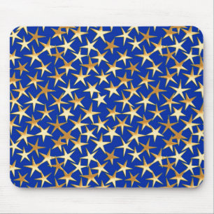 Goldsterne in Kobaltblau Mousepad