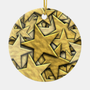 Goldsterne Keramikornament