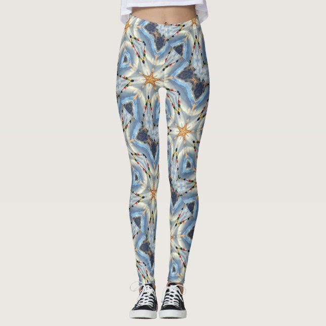 Goldsterne kosmischer Swirt Leggings (Vorderseite)