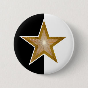 Goldsternknopf Schwarz-weiß Button
