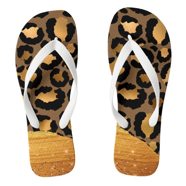 Goldstreifen auf Glamour mit Metallen Flip Flops (Fußbett)