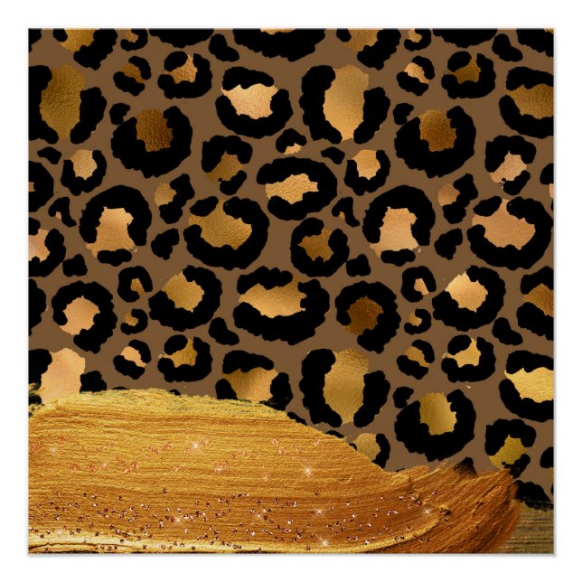 Goldstreifen auf Glamour mit Metallen Poster (Vorderseite)