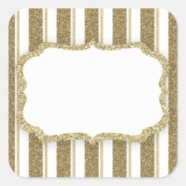 Goldstreifen für Glitzer - ZERSTÖREN Quadratischer Aufkleber