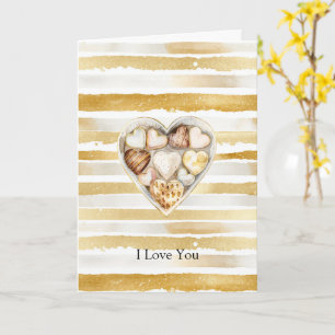 Goldstreifen Herzen Liebe Karte