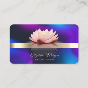 Goldstreifen Lotusblume Holografisch Visitenkarte