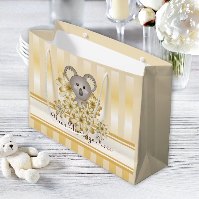 Goldstreifen Niedlich Koala Kindergeburtstag / Bab Große Geschenktüte (Von Creator hochgeladen)