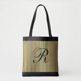 Goldstreifen über jede Farbe mit Monogramm Tasche