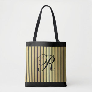 Goldstreifen über jede Farbe mit Monogramm Tasche