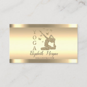 Goldstreifen Yoga-Lehrerin Frauen Silhouette Visitenkarte