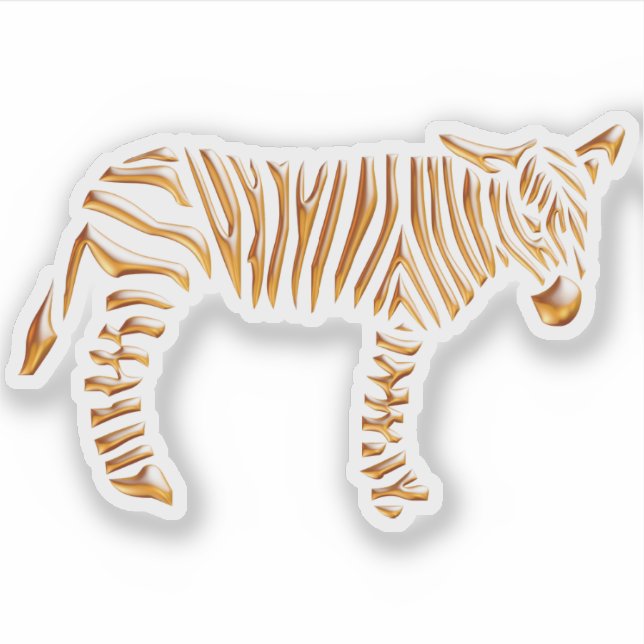 Goldstreifen-Zebra Aufkleber (Vorderseite)