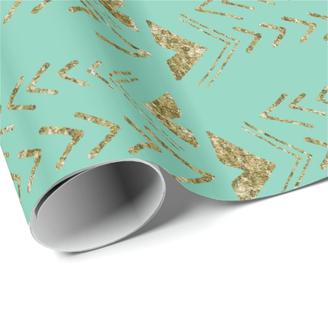 Goldtadellose Aquarell-Pfeile Geschenkpapier (Rolleneckpunkt)