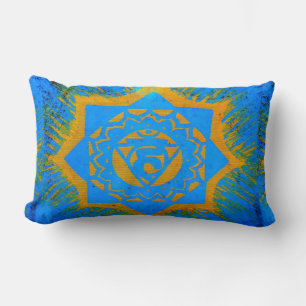 Goldtantric Symbol auf Blau Lendenkissen