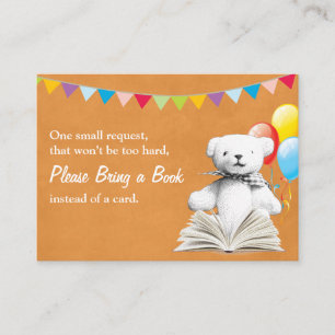 GoldTeddybär-Buch-Antrag-Babyparty-Einsatz Begleitkarte