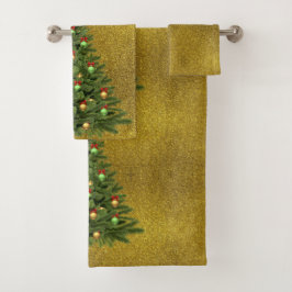 Goldter Glitzer mit Set zum Weihnachtsbaden