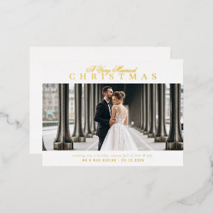 Goldtext-Hochzeitsankündigung Folien Feiertagspostkarte