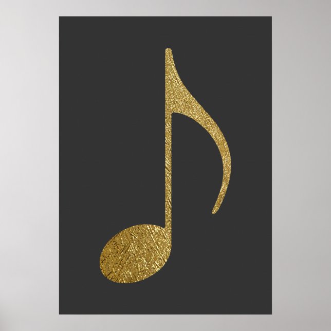 Goldtextur-Musiknote Poster (Vorne)