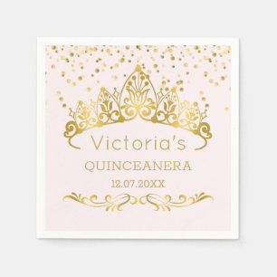 Goldtiara, Polka dot confetti Quinceanera Serviette