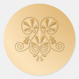 Goldton mit Prägung von Hochzeitsklebern Runder Aufkleber