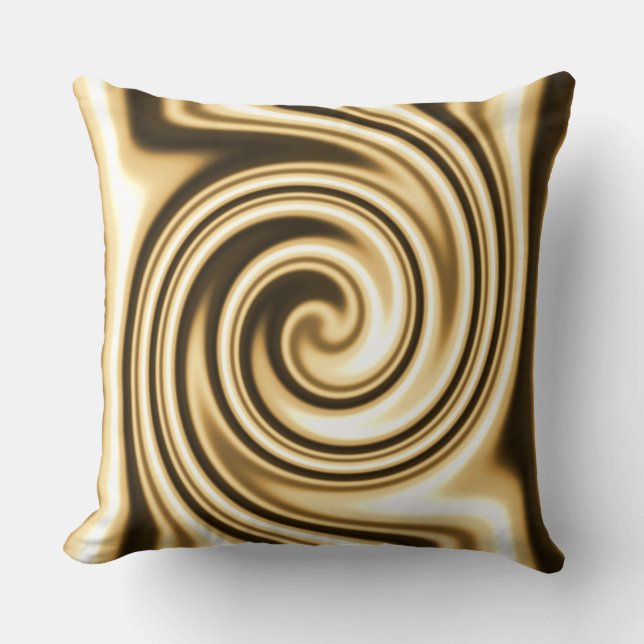 Goldton-weicher Fokus-Spiralen-Strudel-Stammes- Kissen (Vorderseite)