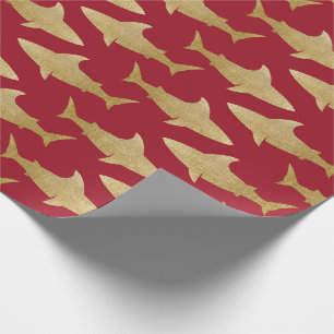 Goldtone Shark Wrapping Paper Geschenkpapier