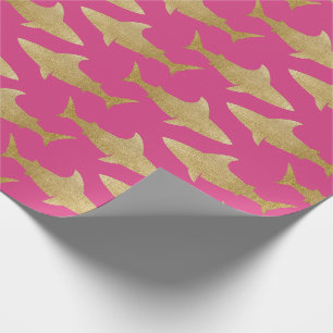 Goldtone Shark Wrapping Paper Geschenkpapier