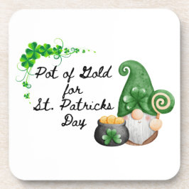 Goldtopf zum St. Patrick's Day auf einem Getränkeuntersetzer