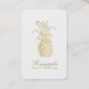 Goldtropische elegante moderne Vintage Ananas Visitenkarte