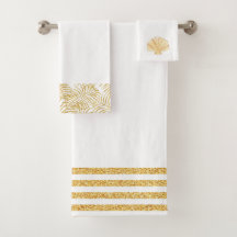 Goldtropisches Handtuch-Set
