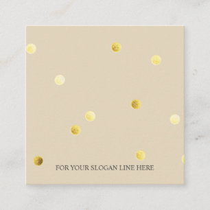 GoldTupfen-Muster-beige quadratische Visitenkarte
