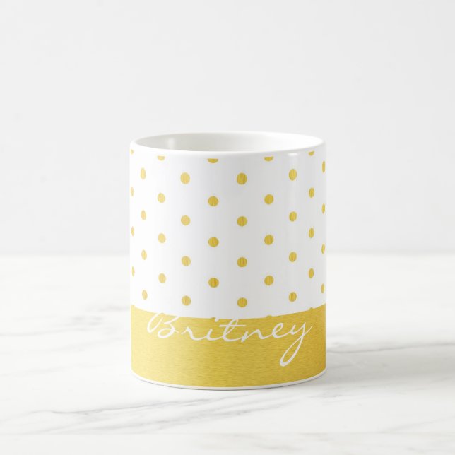 GoldTupfen und Monogramm - Gewohnheit Kaffeetasse (Mittel)