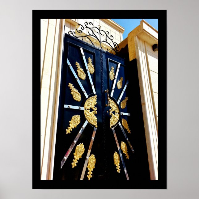 Goldtürdekorationen Poster (Vorne)