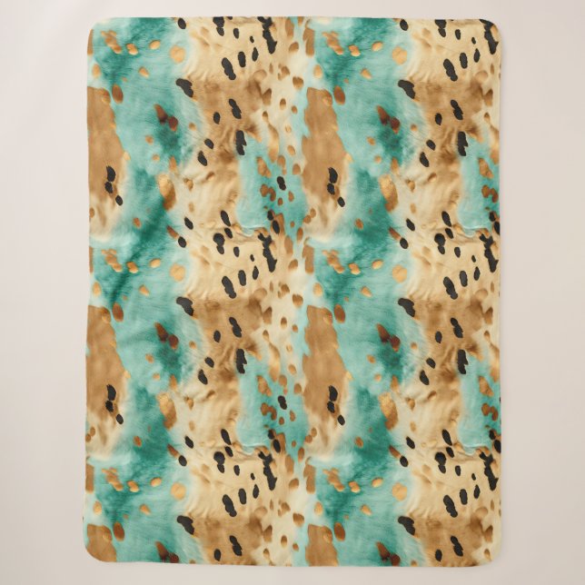 Goldtürkisfarbene Schwarze Farbe Sherpadecke (Vorderseite)