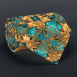 Goldtürkisfarbenes Fraktal mandelbrot Krawatte<br><div class="desc">Dieses Design kann in dem Bereich personalisiert werden, der durch das Ändern des Fotos und/oder Textes zur Verfügung gestellt wird. Oder Sie können es anpassen, indem Sie den Mausklick auswählen, um weitere Optionen anzupassen, um die Farbe des Hintergrunds zu löschen oder zu ändern, Text hinzuzufügen, die Textfarbe oder den Stil...</div>