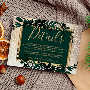Goldtypografie Blattschneeelegante Winterdetails Begleitkarte