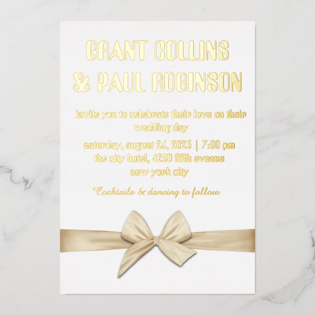 Goldtypografie-Einladung Folieneinladung (Vorderseite)