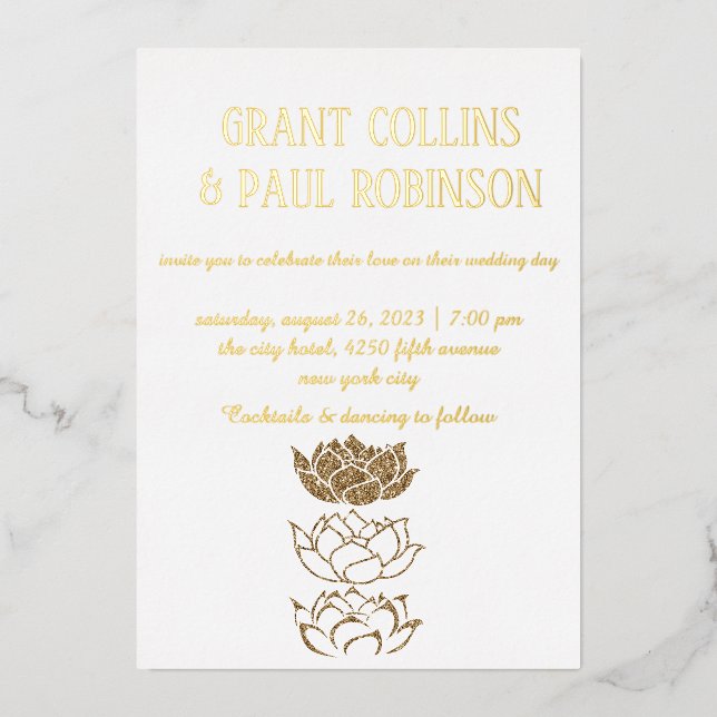 Goldtypografie-Einladung Folieneinladung (Vorderseite)