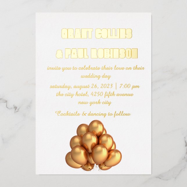 Goldtypografie-Einladung Folieneinladung (Vorderseite)