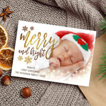 Goldtypografie | Erstes Weihnachtsfest des Kindes