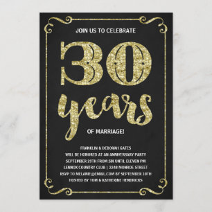 Goldtypografie   Imitate zum 30. Jubiläum Einladung