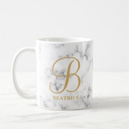 Goldtypografie-Name Monogramm aus modernem weißem  Kaffeetasse