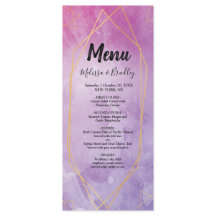 Goldtypografie, rosa Wasserfarbe Hochzeitsmenü