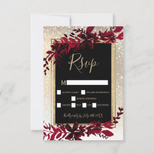 Goldtypografie Rothaarschnee-uAwg RSVP Karte