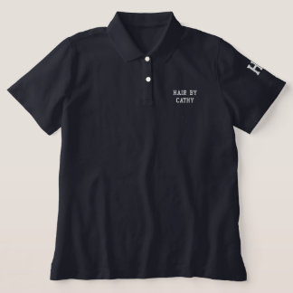 Goldtypografie-Salon besticktes Polo-Shirt